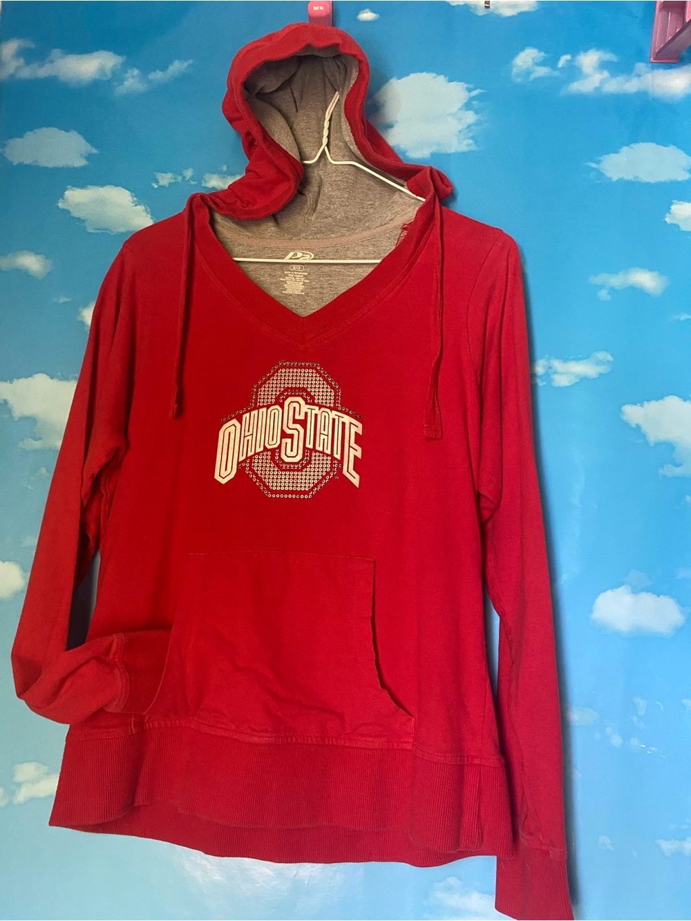 Pro Player Ohio State Red V-Neck Hoodie